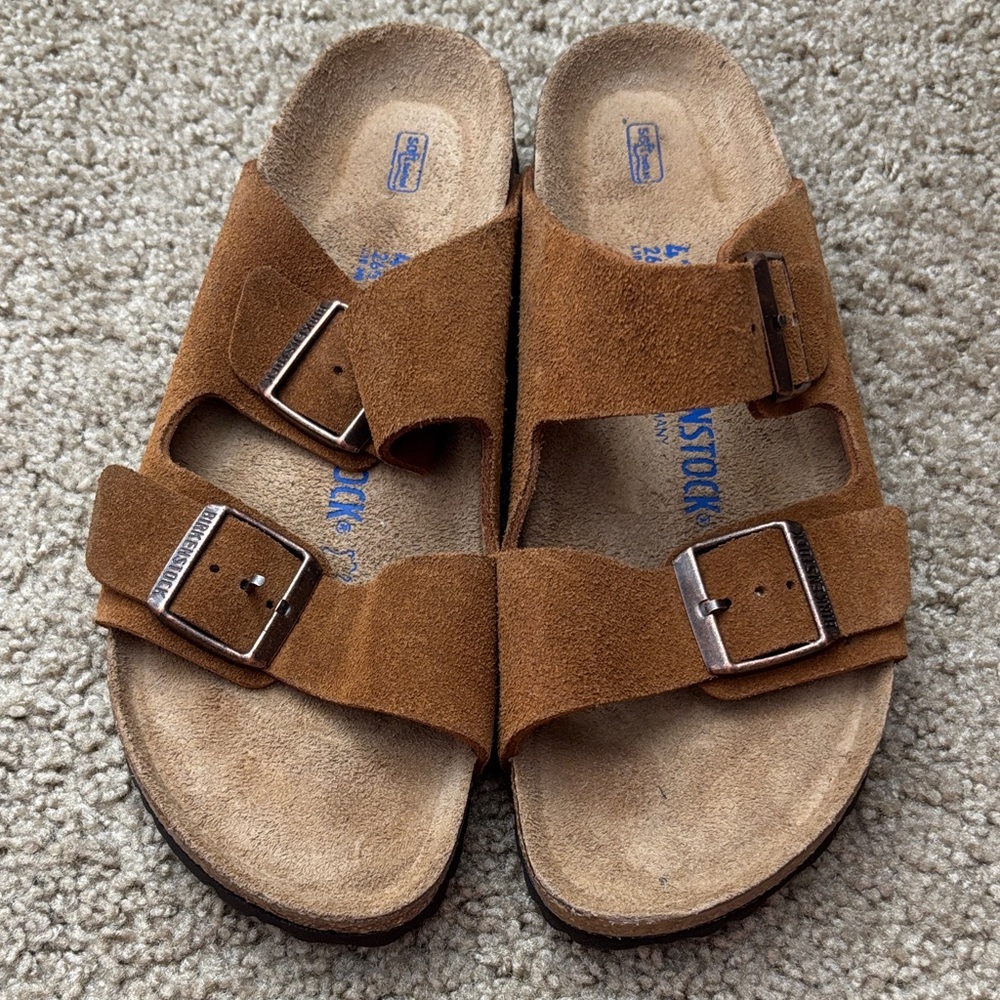 Birkenstock Tan Suede Buckle Sandals, brand new - Picture 2 of 5